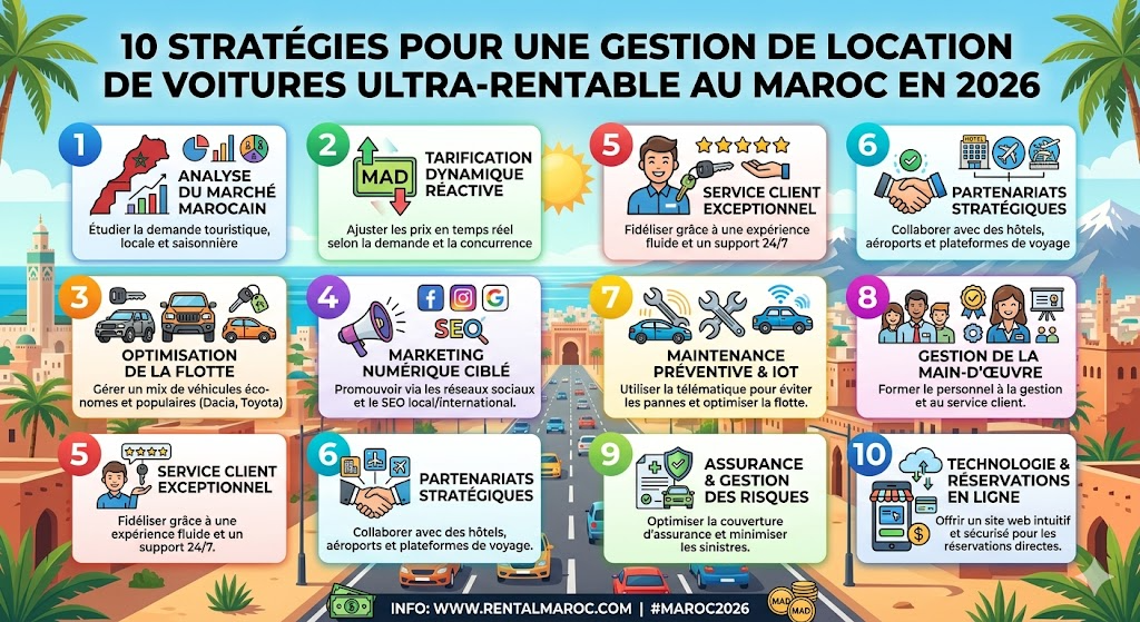 10 Stratégies pour une Gestion de Location de Voitures Ultra-Rentable au Maroc en 2026