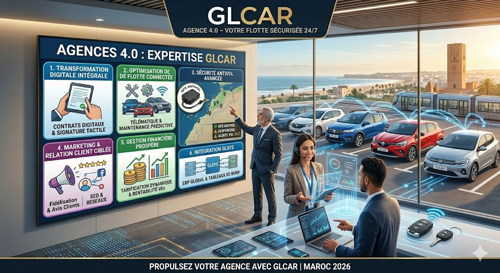 Expertise en gestion de location de voitures et sécurité Agence 4.0 par GLCAR